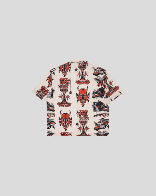 Edwin || Teide Flash Shirt SS AOP Poplin - Multicolor Edwin