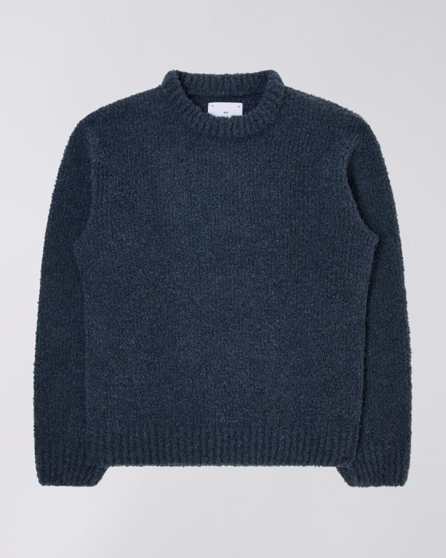 Edwin || DunT extured Sweat Knit - Ink garment washed Edwin