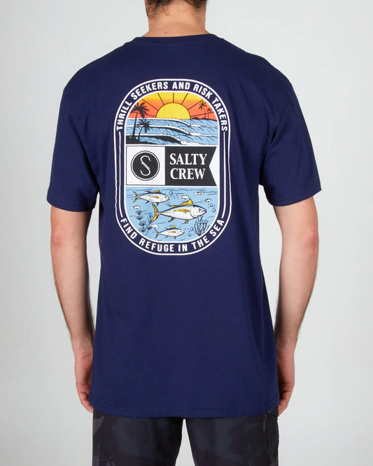 SALTY CREW || New Waves Standard S/S Tee || Navy Salty Crew