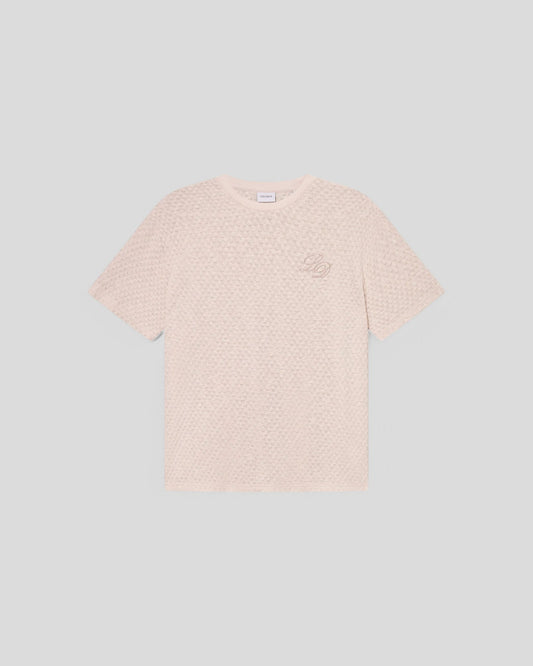 Les Deux || Bruce Knitted Check T-Shirt - Ivory Les Deux