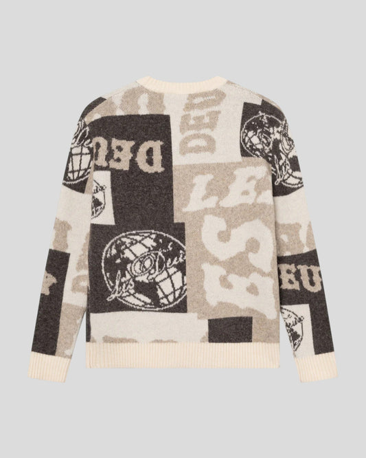 Les Deux || Globe Crewneck Knit - Dark Sand Les Deux