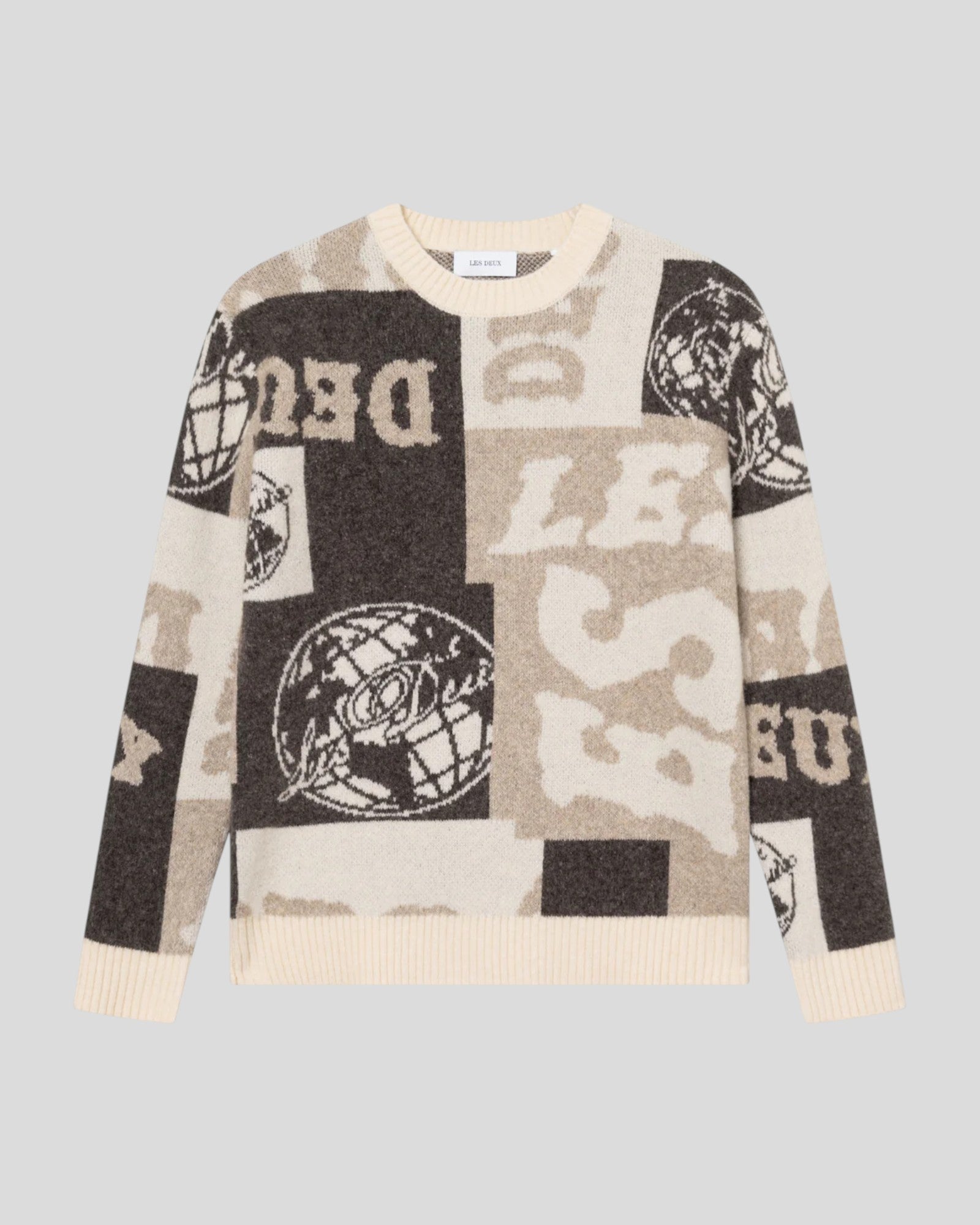 Les Deux || Globe Crewneck Knit - Dark Sand Les Deux