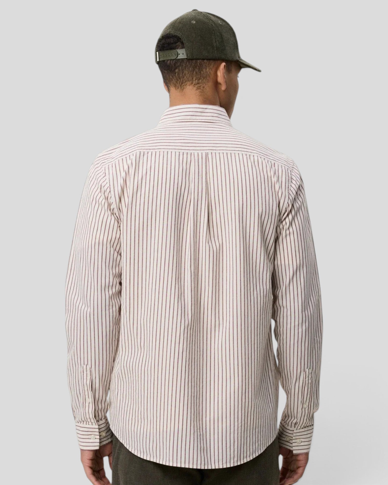 Les Deux || Light Oxford Striped Shirt - Chocolate Truffle Les Deux