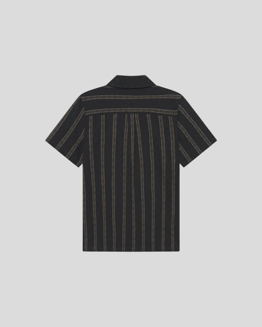 Les Deux || Lukas Check Dobby SS Shirt - Black Les Deux