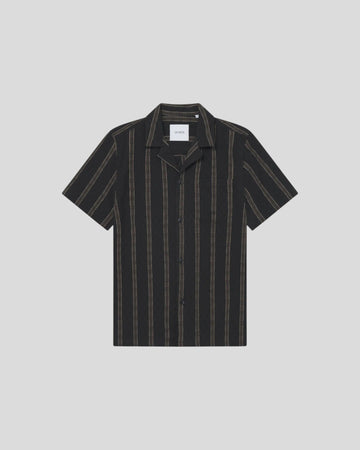 Les Deux || Lukas Check Dobby SS Shirt - Black Les Deux