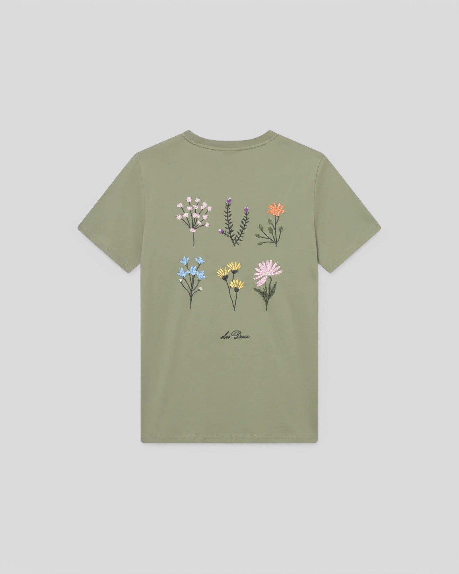 Les Deux || Wild Flower T-Shirt - Oil Green Les Deux