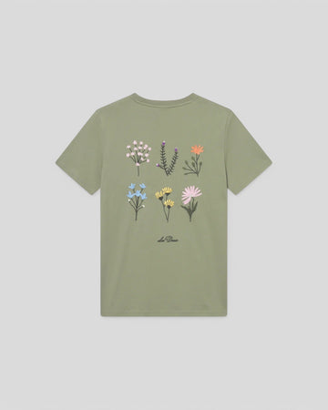 Les Deux || Wild Flower T-Shirt - Oil Green Les Deux