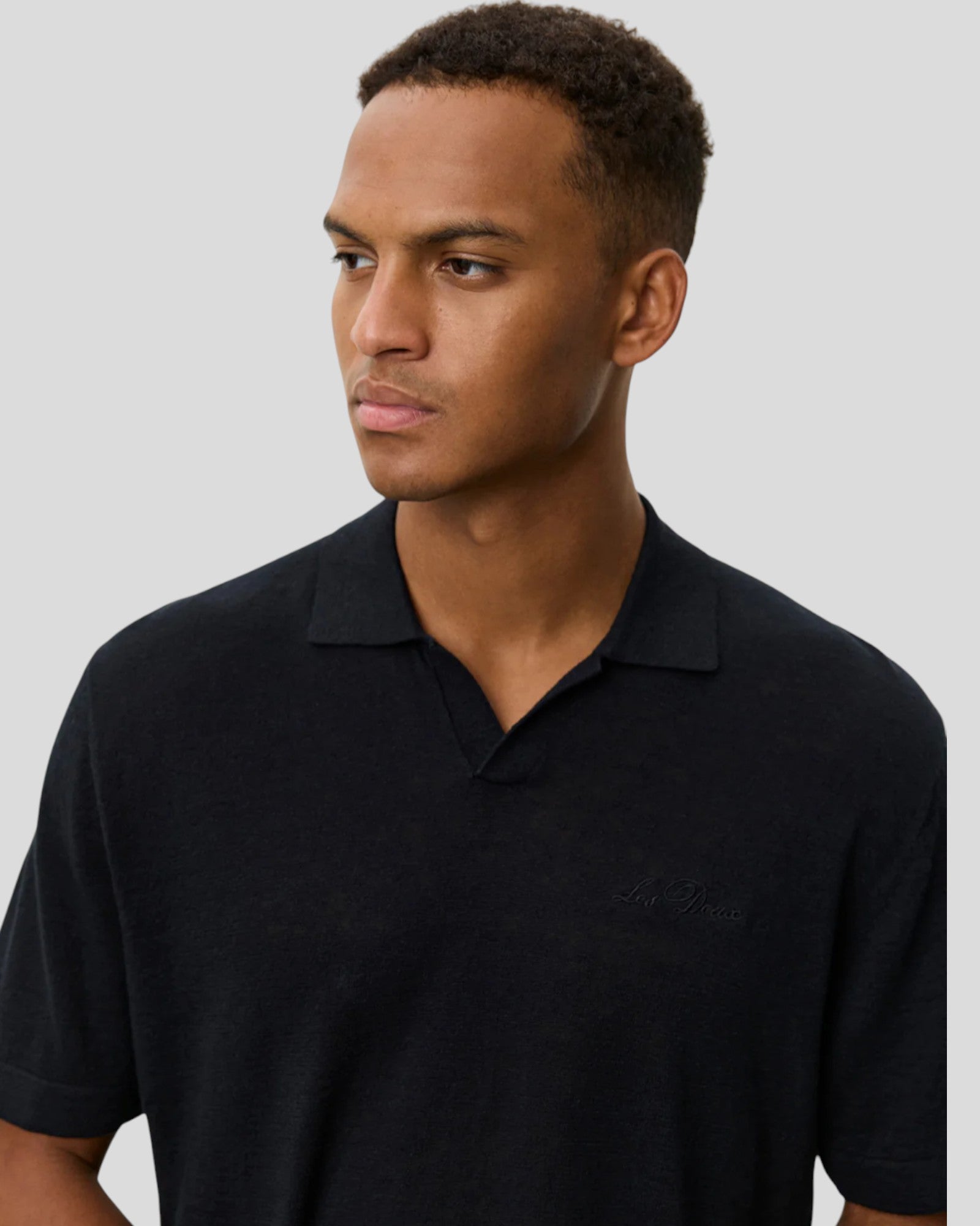 Les Deux || Emmanuel Knit Polo - Black Les Deux