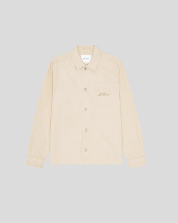 Les Deux || Layton Faience Twill Overshirt - Ivory Les Deux