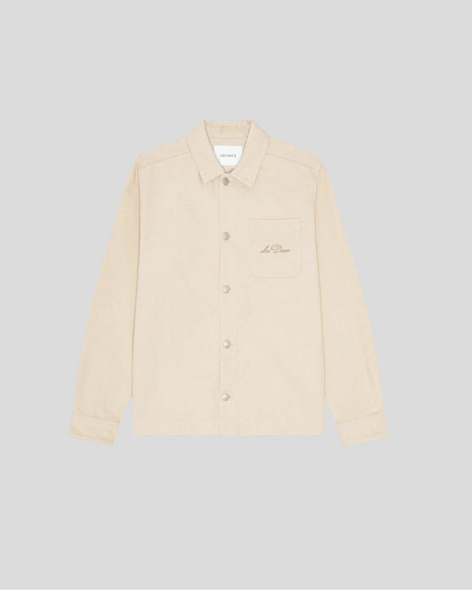 Les Deux || Layton Faience Twill Overshirt - Ivory Les Deux
