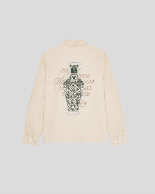 Les Deux || Layton Faience Twill Overshirt - Ivory Les Deux
