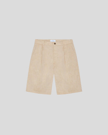 Les Deux || Reece Pleated Slub Short - Light Sand Les Deux
