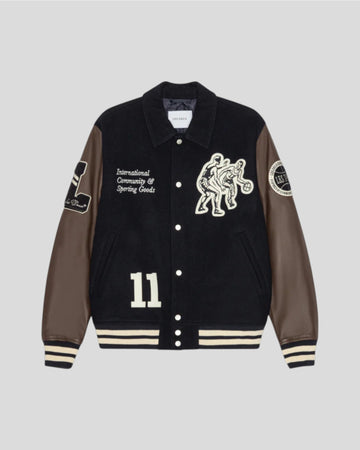 Les Deux || Basket Varsity Wool Jacket - Dark Navy Les Deux