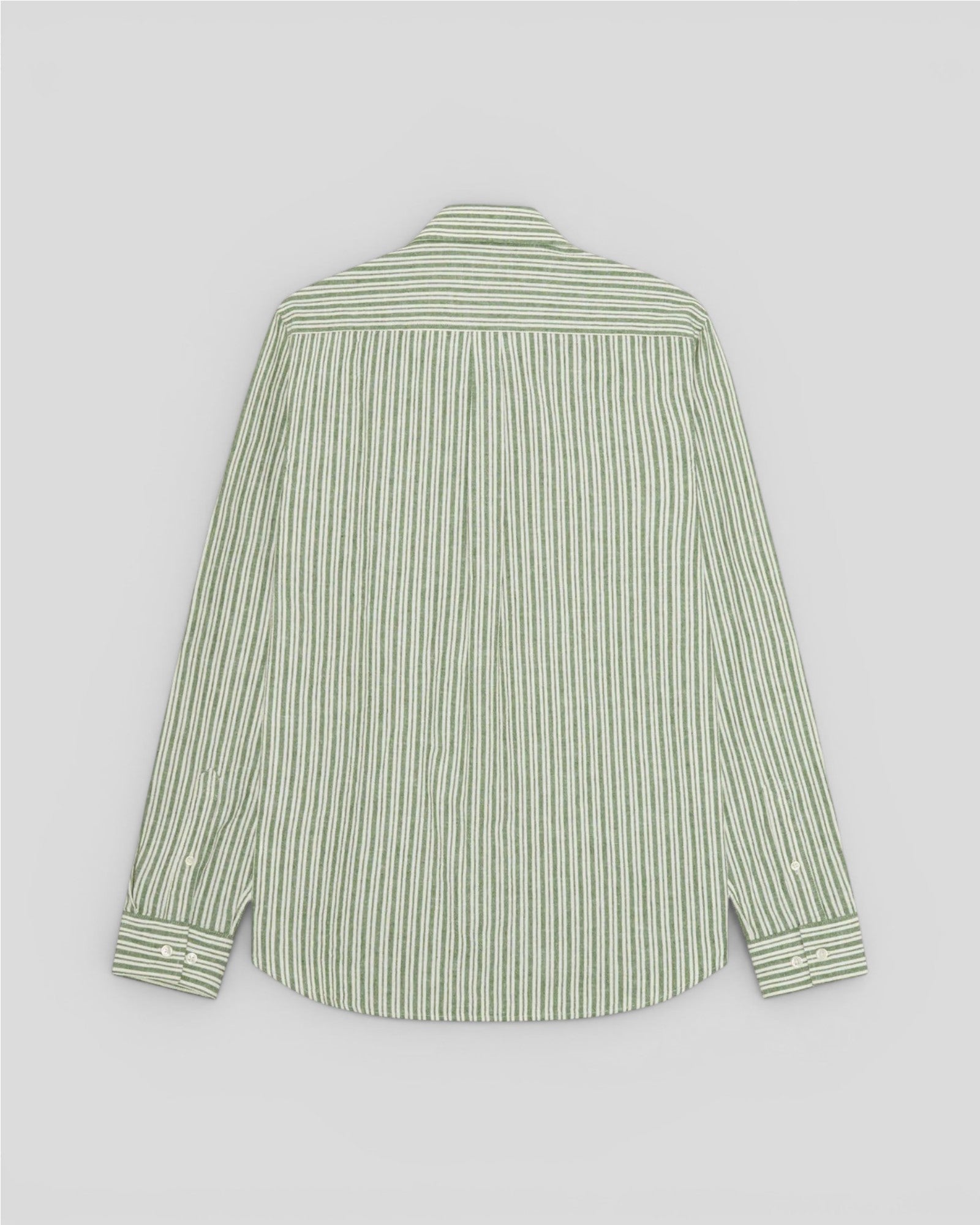 Les Deux || Stripe Cotton Linen Shirt - Artichoke Green Les Deux