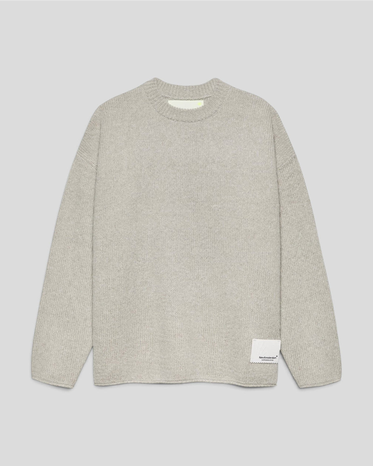 New Amsterdam || Knitted Stamp Crewneck Grey Melange - M' New Amsterdam Surf Association