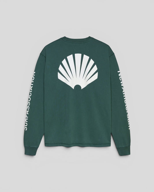 New Amsterdam || Logo Longsleeve - Bottle Green / White - M' New Amsterdam Surf Association