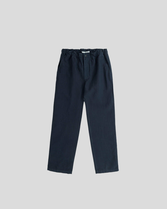 Norse projects || Ezra Relaxed Cotton Linen Trousers - Dark Navy Norse Projects
