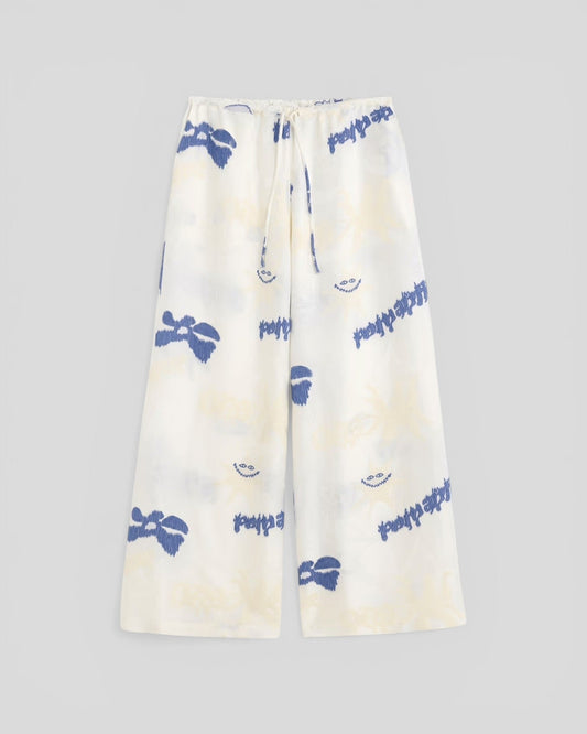 Oas || Romantique Luma Trousers - Ecru / Blue OAS Compagny