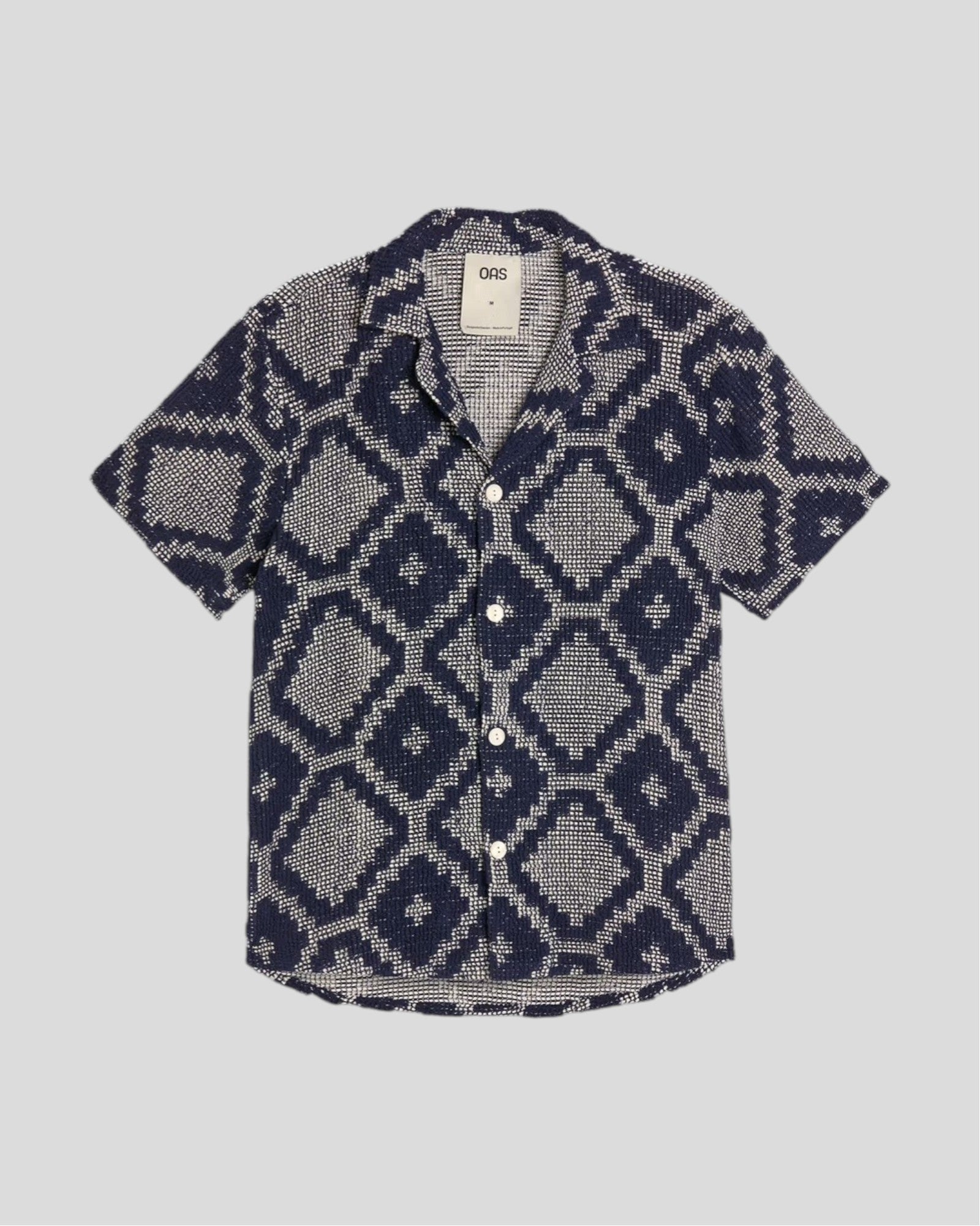 Oas || Trastevere Cuba Crochet Shirt - Navy OAS Compagny