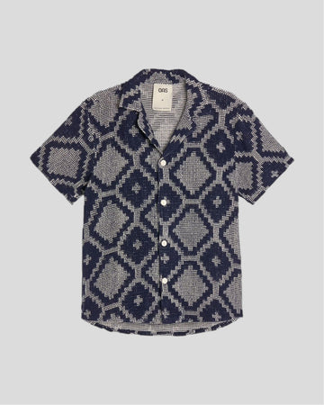 Oas || Trastevere Cuba Crochet Shirt - Navy OAS Compagny
