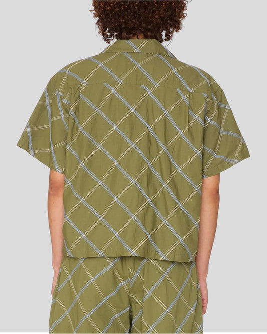 Obey || Lilith Diamond Stitch SS Shirt - Olivine Multi Obey