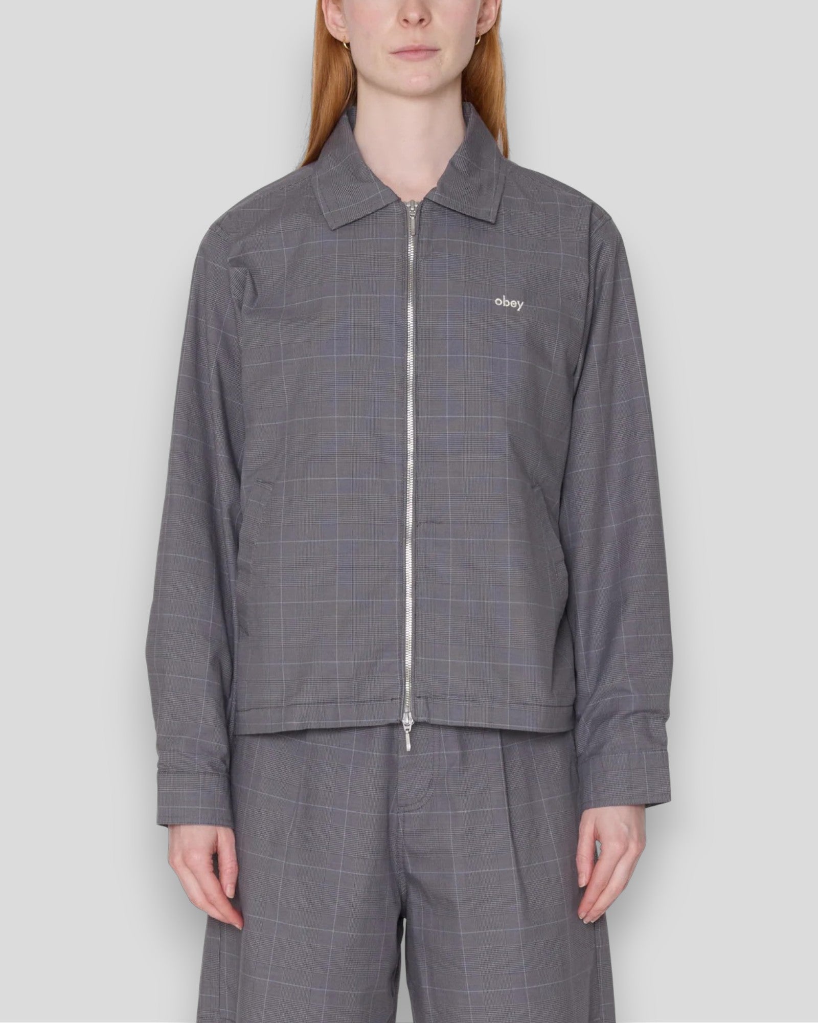 Obey || Olivia Plaid Jacket - Grey Obey