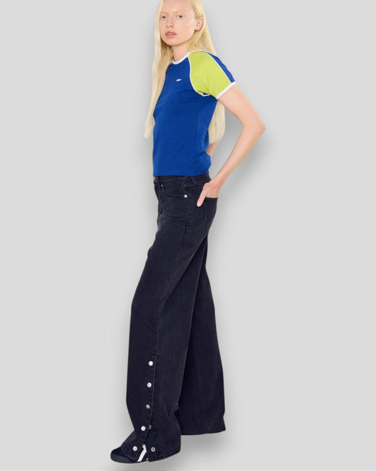 Obey || Penelope Side Snap Pant - Faded Black Obey