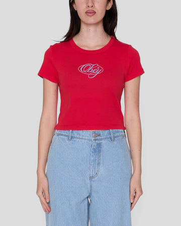 Obey || Scripty Skater T-Shirt - True Red