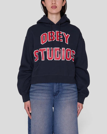 Obey || Studios Collegiate Hoodie - Dark Navy Obey
