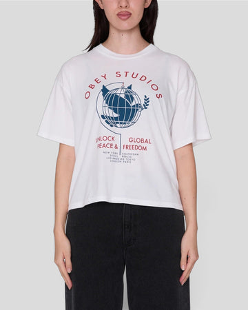 Obey || Unlock Peace & Freedom T-shirt - White Obey