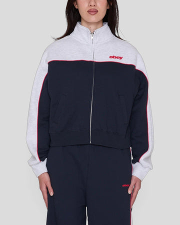 Obey || Zeno Mock Neck Zip Up - Dark Navy Multi