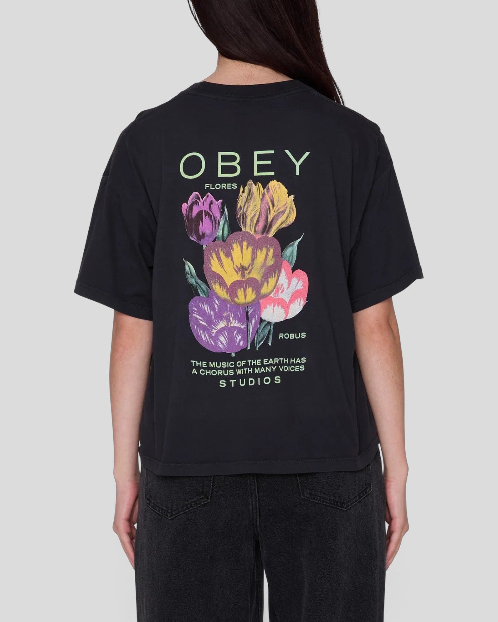 Obey || Flores T-Shirt - Digital Black Obey