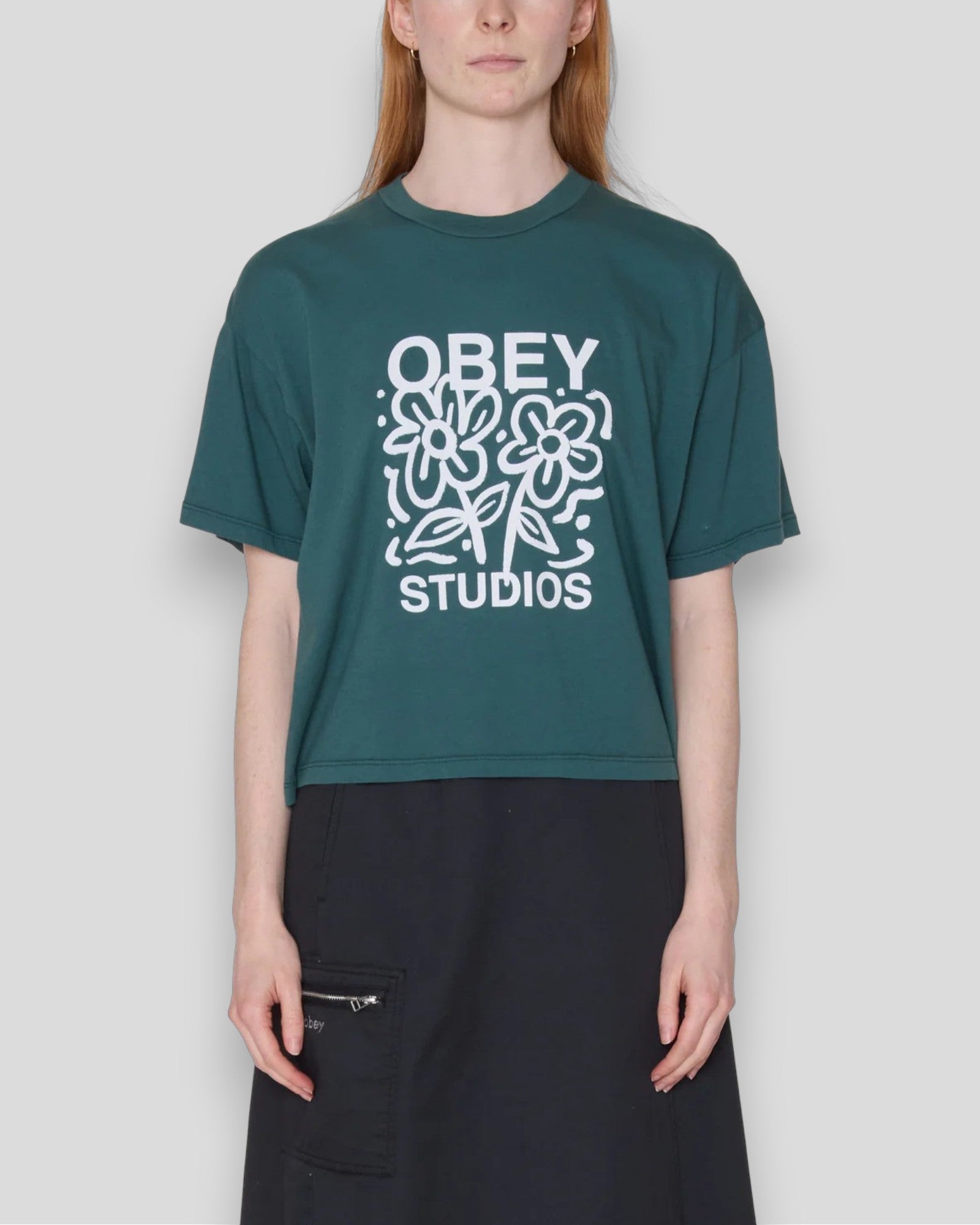 Obey || Flower Dance Row T-shirt - Jasper Green Obey