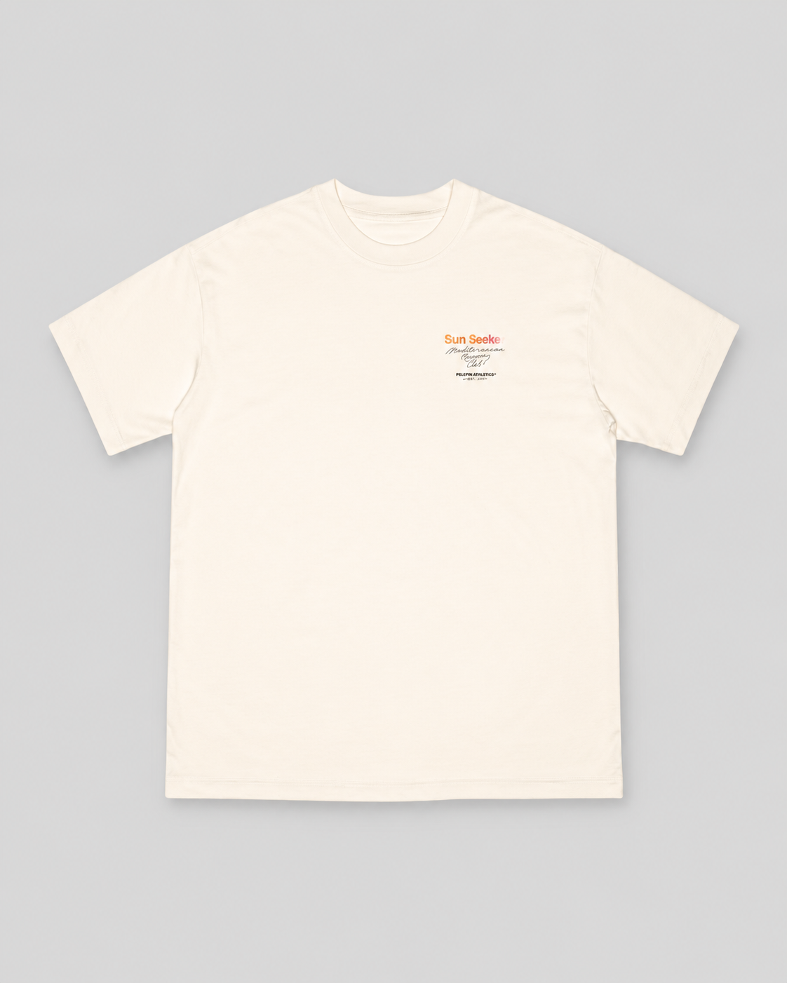 Peaufine || Oversize T-Shirt Sun Seeker - Off White- M' — vue 1 sur fond gris