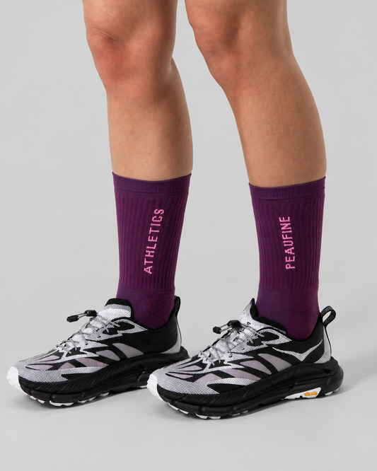 Peaufine Socks Vaporfeel - Minimalist - Purple - M’ — vue 2 sur fond gris
