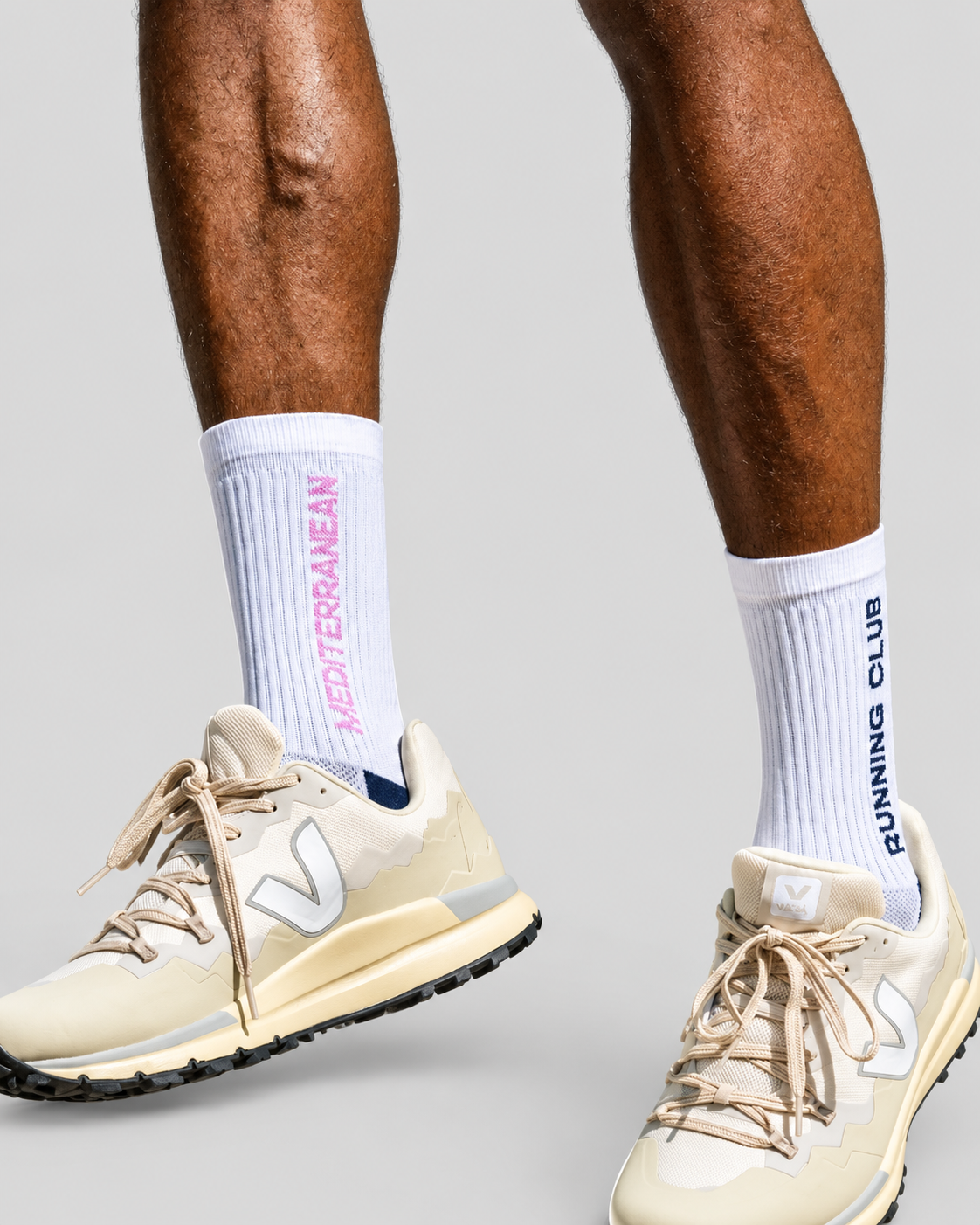 Peaufine Socks Vaporfeel - Mediterranean - White - M’ — vue 2 sur fond gris