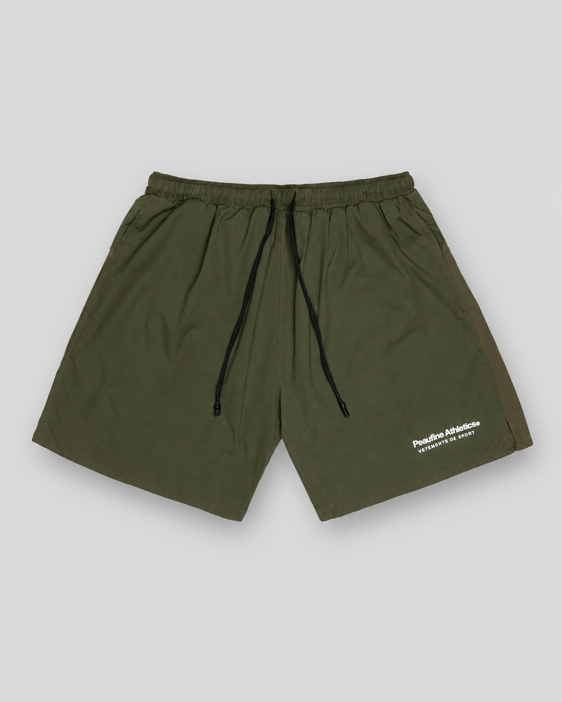 Short Peaufine Essential kaki, face, fond gris
