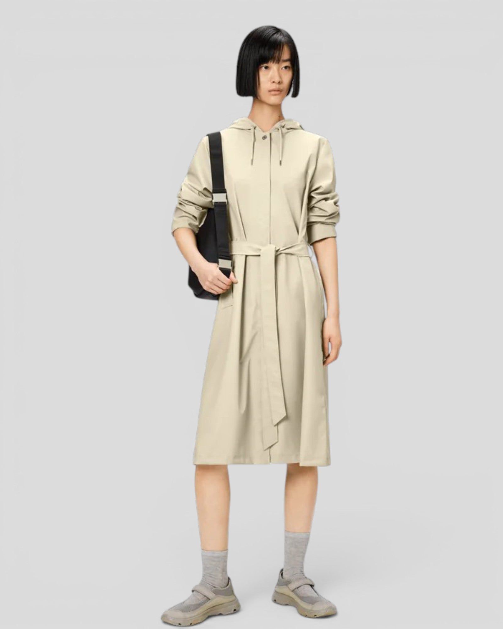 Rains || A-Line Longer W Jacket W3 - Dune Rains