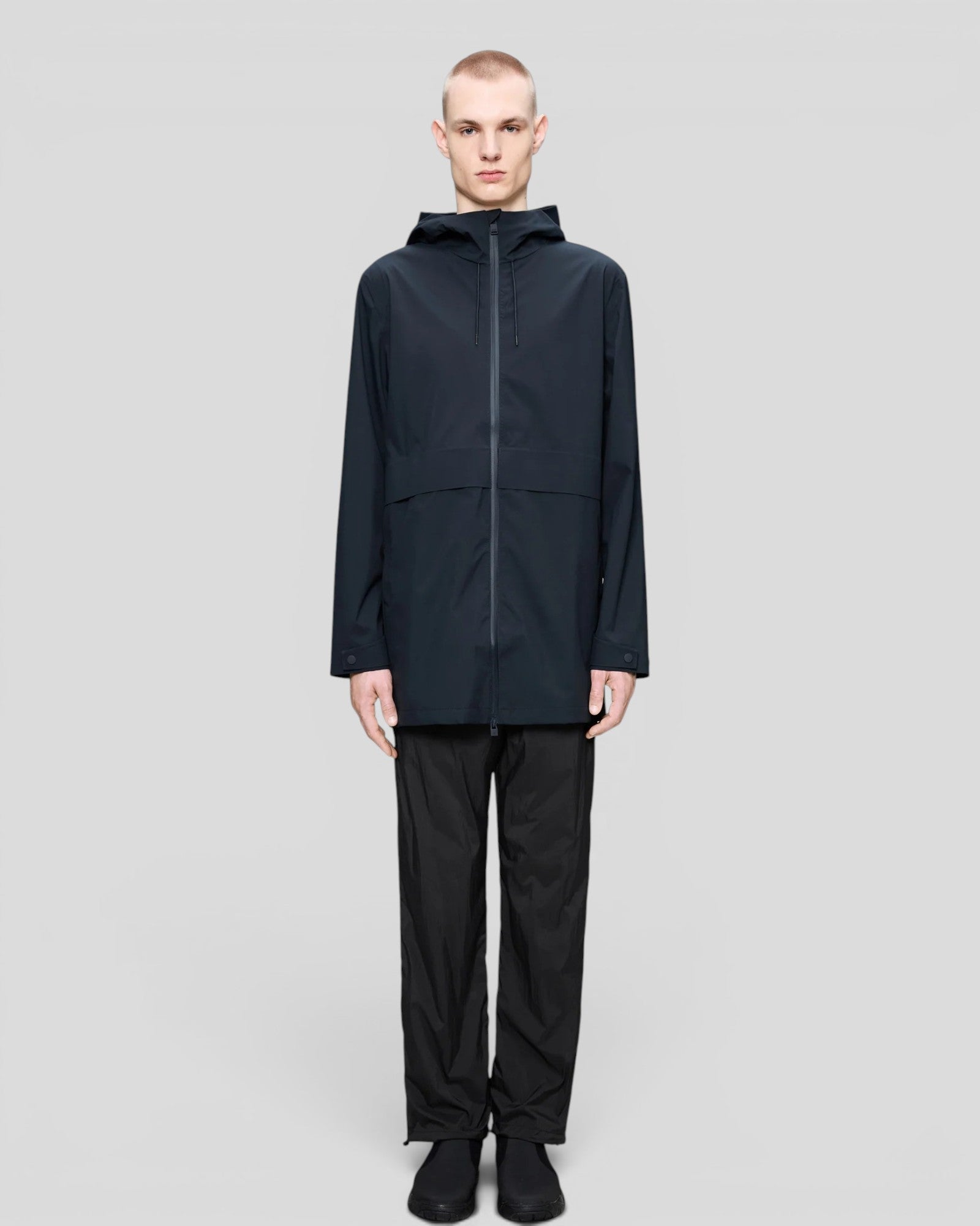 Rains || Suva Hardshell Long Jacket - Navy Rains