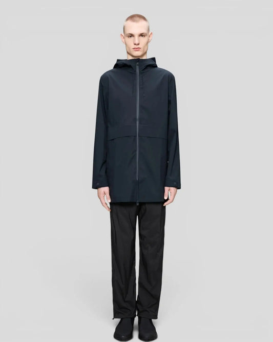 Rains || Suva Hardshell Long Jacket - Navy Rains