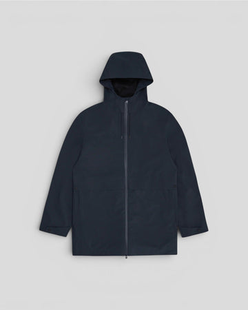Rains || Suva Hardshell Long Jacket - Navy Rains