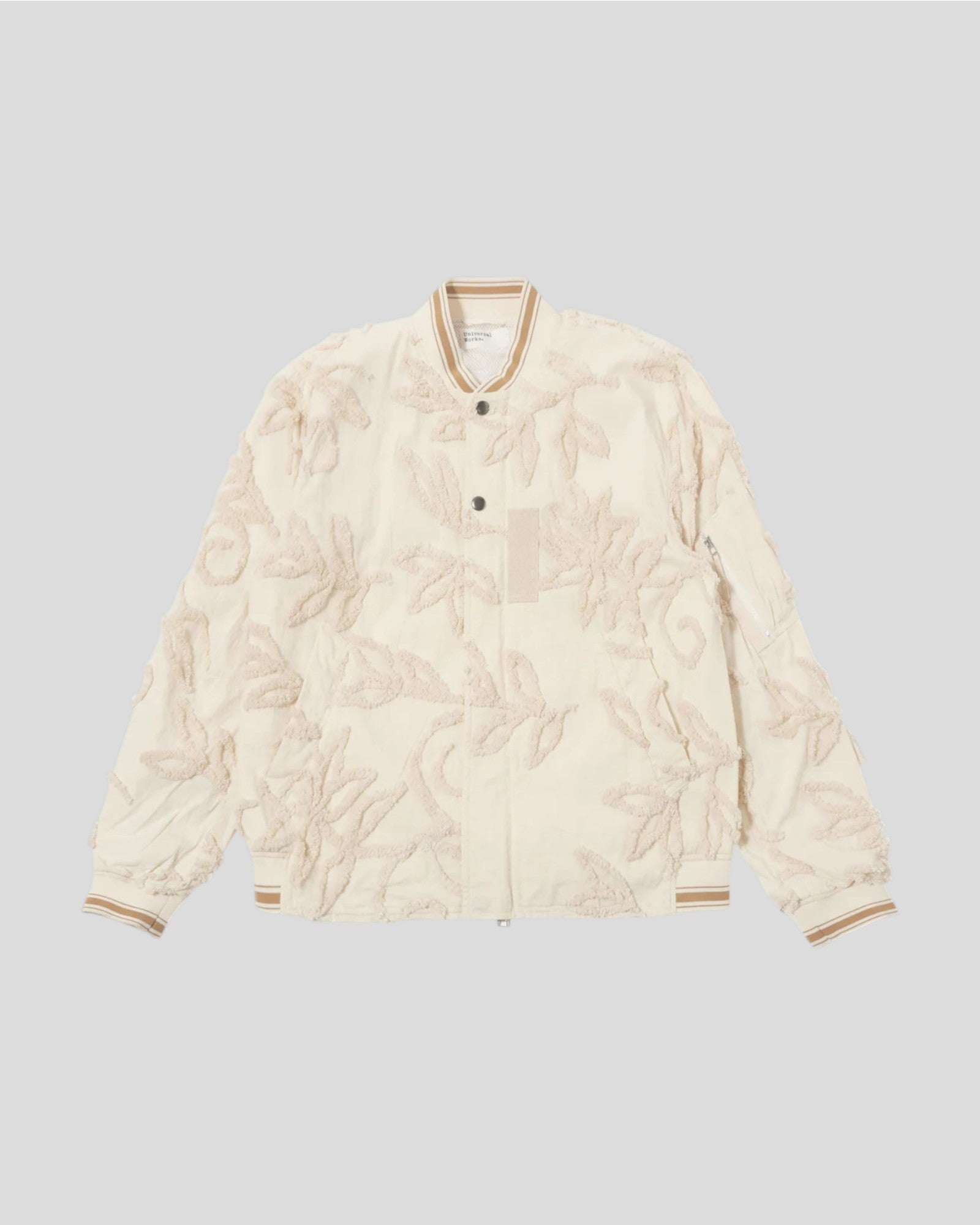 Universal Works || Bomber Jacket 3D flower - Ecru Universal Works