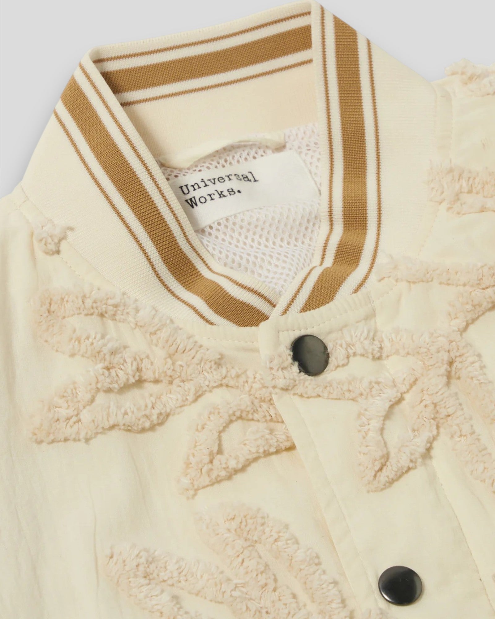 Universal Works || Bomber Jacket 3D flower - Ecru Universal Works