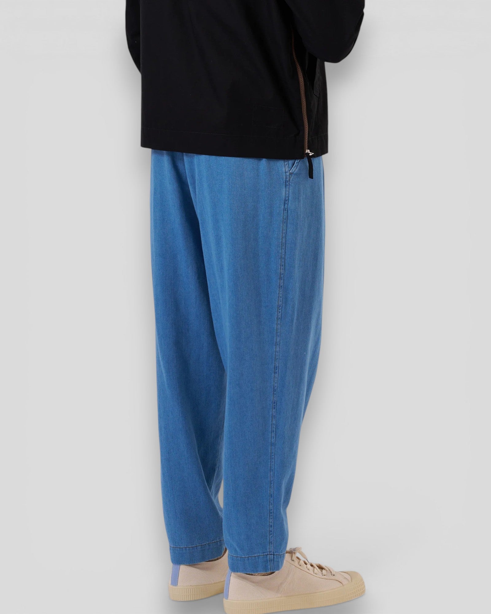 Universal Works || Pleated Track Pant Herringbone - Washed Indigo Universal Works