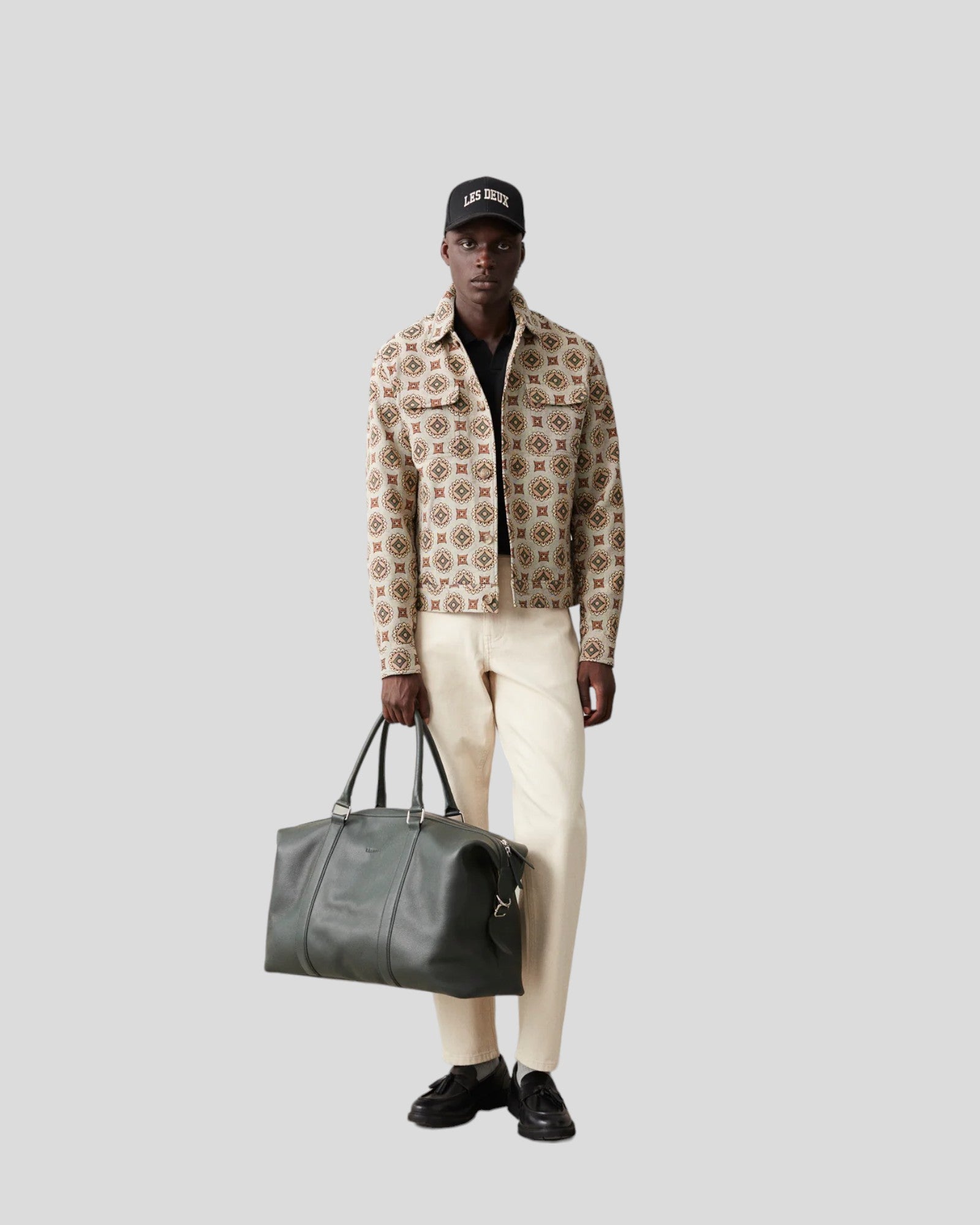 Les Deux || Nash Jacquard Jacket - Light Desert Sand/ Cherrywood Les Deux