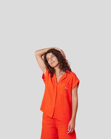 Graine || Chemise Sans Manche - Orange Graine Clothing