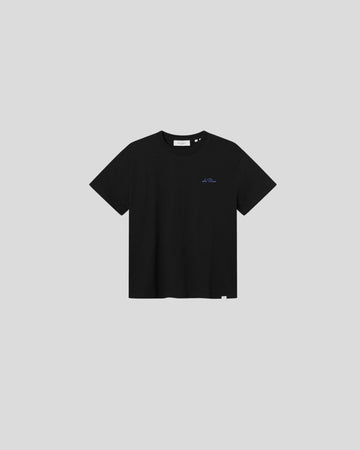Les Deux || Crew T-Shirt -Black/ Fjord Blue Les Deux