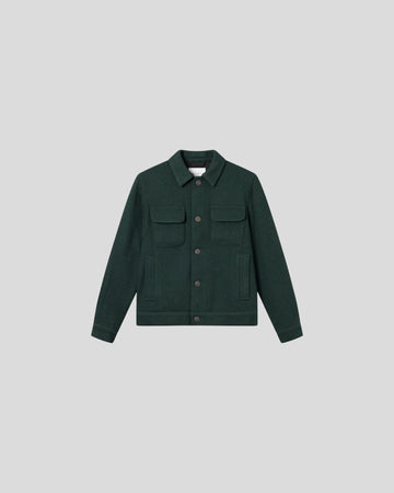 Les Deux || Nash 2.0 Wool Hybrid Jacket - Pine Green Les Deux