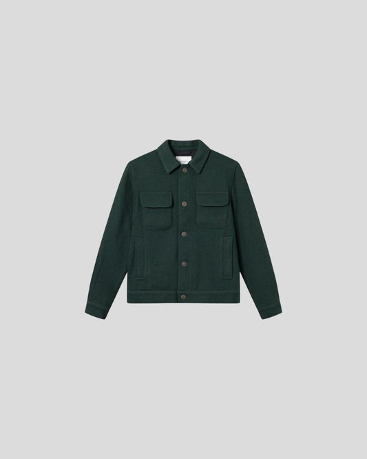 Les Deux || Nash 2.0 Wool Hybrid Jacket - Pine Green Les Deux