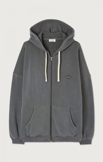 American Vintage || Izubird - Sweat Capuche Zippe - Ardoise Vintage American Vintage